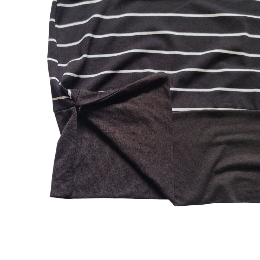 Mother 2 Be Maternity Nursing Wear Short Sleeve Black White Striped Top - Picture 7 of 10